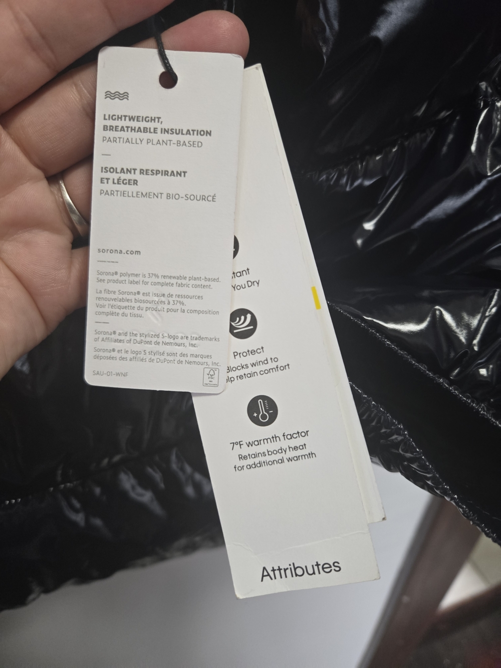 Calvin Klein Shiny Black Puffer Jacket - Picture 5 of 6